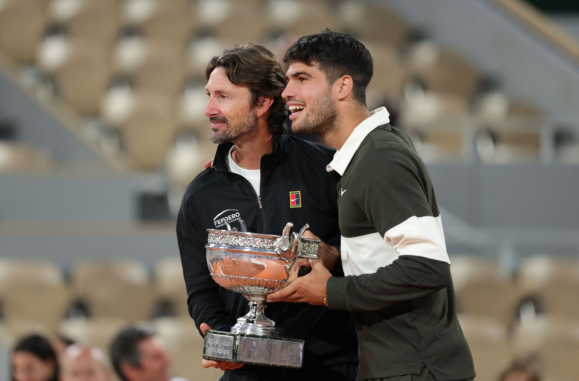 Juan Carlos Ferrero and Carlos Alcaraz at the 2025 French Open - Source: Getty
